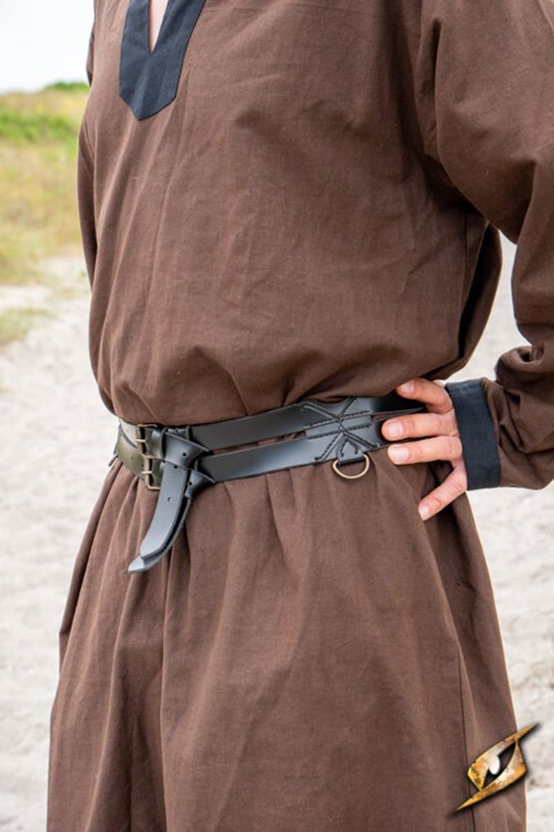 Twin Belt - Faux Leather - Black - 120cm