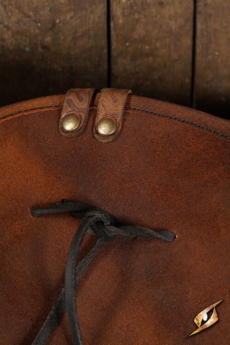 Simple Leather Pirate Tricorn Hat - Brown 